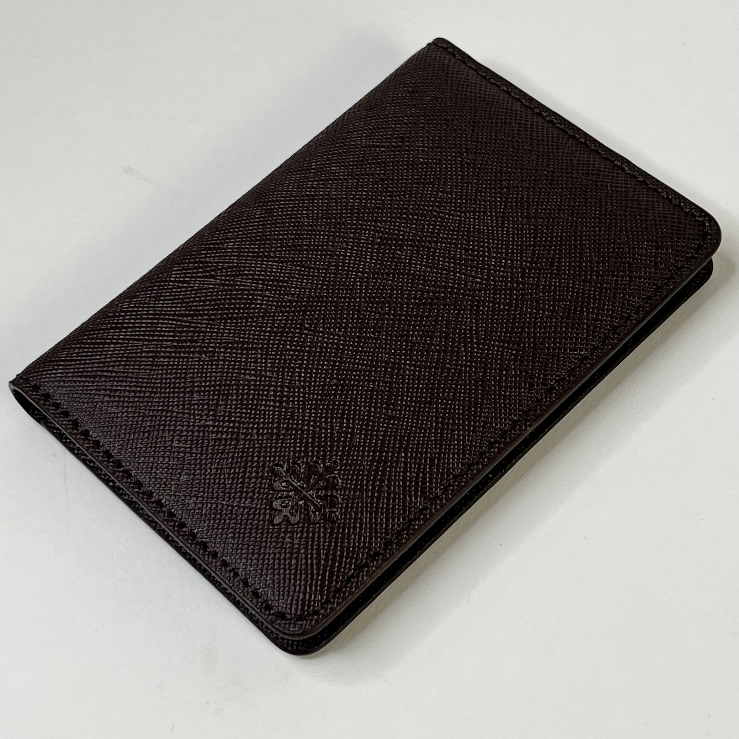 Patek Philippe Brown Saffiano Leather Card Holder Genève with Box